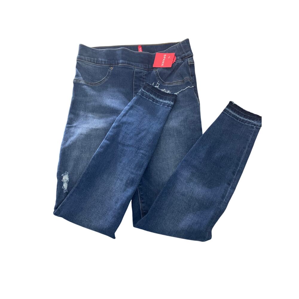 Spanx distressed skinny jeans med. wash raw hem‎ NWT sz S